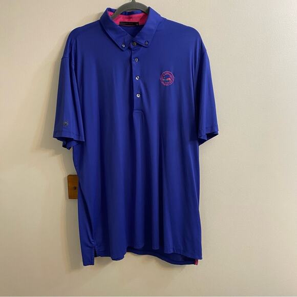 Greyson Natchez Polo Shirt Mens XL Relaxed Blue Pink Collared Golf Casual Top - Picture 1 of 15